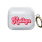 Pink and Red Retro Airpod Case - Clear - daziecases
