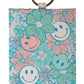 Blue Floral Smileys Card Holder Keychain - daziecases