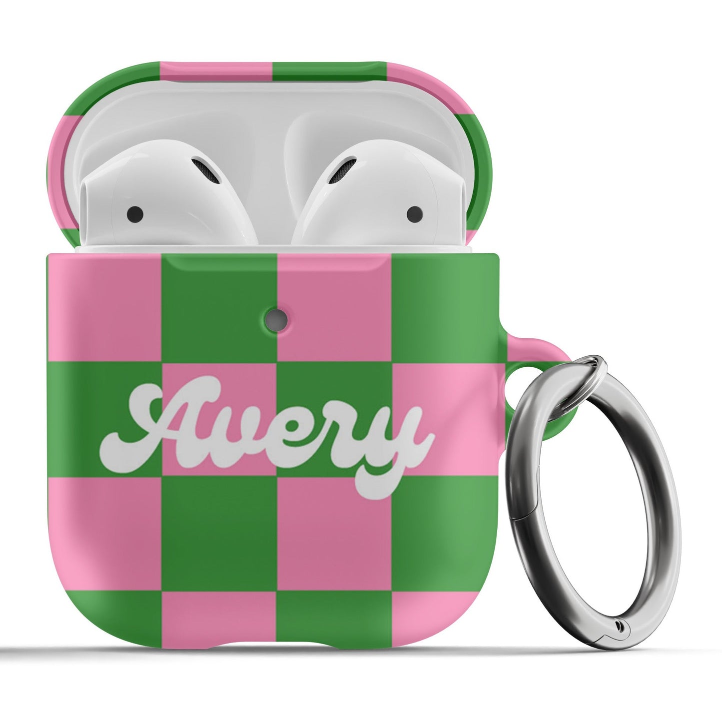Pink and Green Checkers Airpod Case - daziecases