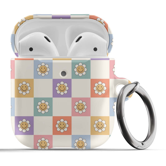 Retro Smiley Checkers Airpod Case - daziecases