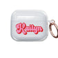 Pink and Red Retro Airpod Case - Clear - daziecases